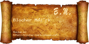 Blocher Márk névjegykártya